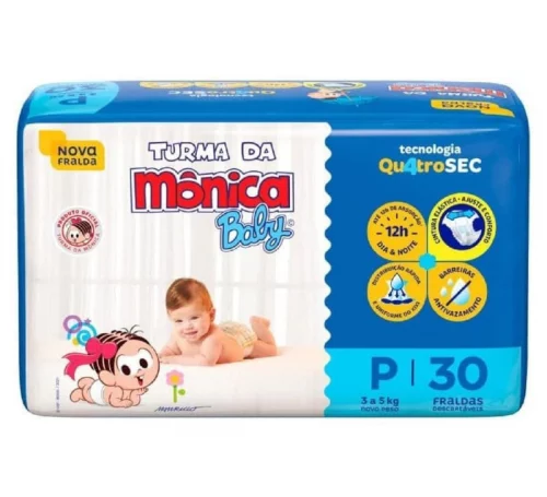 Fralda Turma da Mônica Baby P 30 Unidades