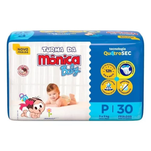 Fralda Turma da Mônica Baby P 30 Unidades