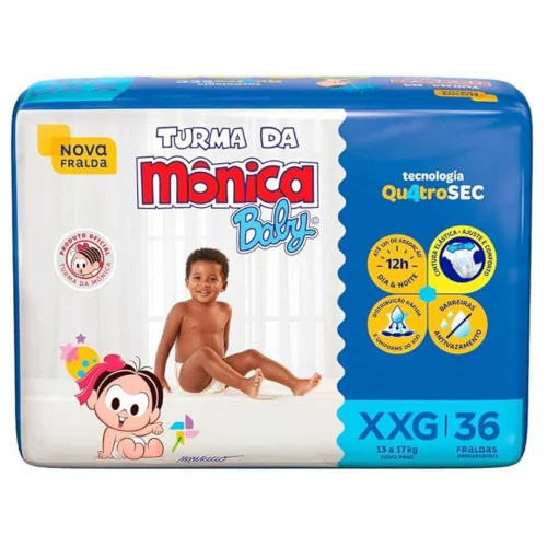 Fralda Turma da Mônica Baby XXG 36 unidades