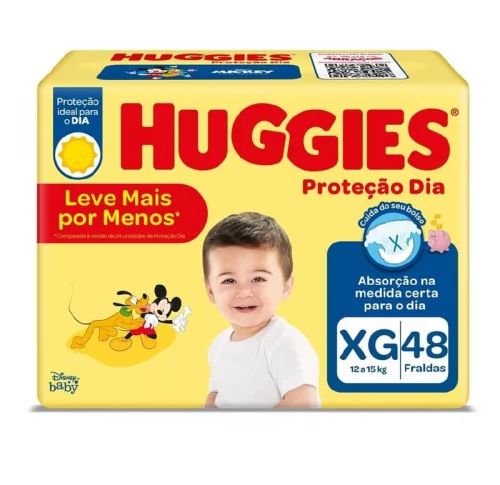 Huggies Fralda Proteção Dia Tam. XG - 48 fraldas