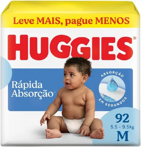 😍 Huggies Fralda Tripla Proteção Hiper M 92 unidades