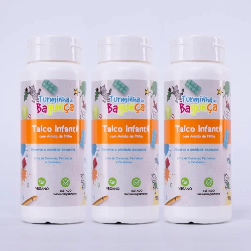 Kit 03 Talcos Infantil TURMINHA DA BAGUNÇA 100 gramas Vegano