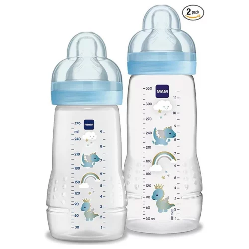 Kit 2 Mamadeiras Mam Easy Active Set Azul - 270ml e 330ml