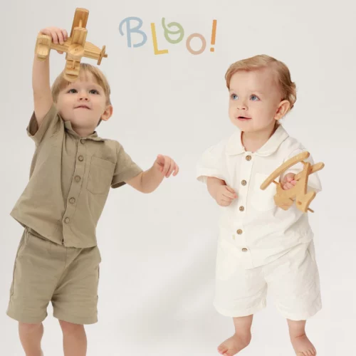 🛍️Kit 2 Peças Camisa E Bermuda Infantil Menino Mauricinho Blogueirinho Estiloso