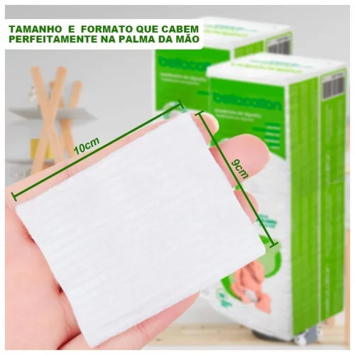 Kit Algodão Bellacotton Quadrado Hipoalergênico para Bebês (3 Pcts - 300 unidades)