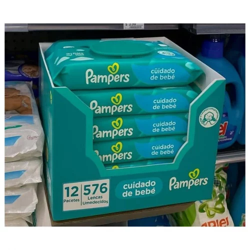 Kit Lenços Umedecidos para Limpeza Pampers - Cuidado de Bebê 576 Unidades (12 unidades)