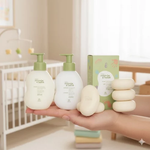 Kit Mamãe e Bebê Shampoo, Condicionador e Sabonete em Barra (3 produtos)