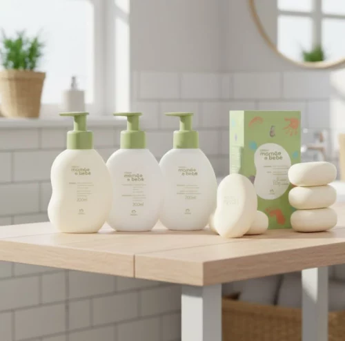 Kit Mamãe e Bebê Shampoo, Condicionador, Sabonete em Barra e Hidratante (4 produtos)