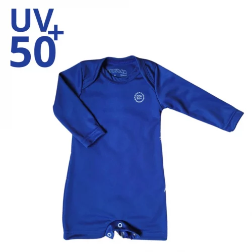 Macacão Curto Bebê Manga Longa Romper Macaquinho com Proteção Solar Uv50+ Verão Praia Piscina - Várias cores