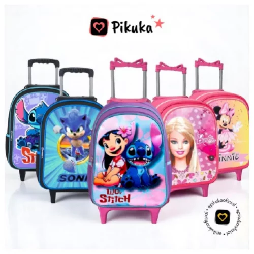 Mochila Rodinha Infantil Masculina Feminina Escolar Juvenil Reforçada - Envio Imediato