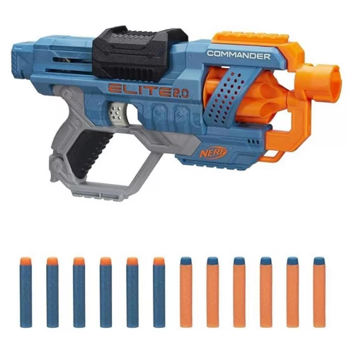 Nerf, Lançador de Dardos, Elite 2.0, Commander RD-6 - Tambor Giratório, Inclui 12 Dardos - A partir de 8 Anos