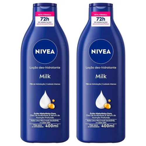 NIVEA Kit Loção Hidratante Milk Pele Seca a Extrasseca 400ml (2 unidades)