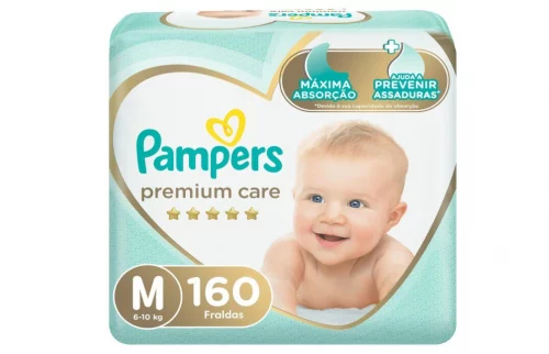 NO APP 🔥Fralda Pampers Premium Care M - 160 fraldas