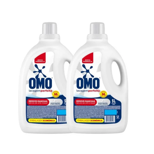 Omo Sabão Líquido 2 Unidades Lavagem Perfeita 5L