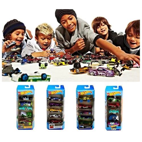 Pacote 5 Carros Sortidos Hot Wheels Mattel (Não é possível escolher as cores)