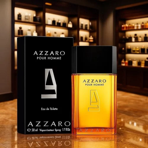 ▪️ Perfume Masculino Eau de Toilette, Fragrância Fresca e Amadeirada com Notas de Bergamota, Patchouli e Almíscar, Longa Duração, Pour Homme Azzaro 50ml