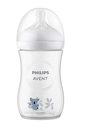 🛍️Philips Avent Mamadeira Pétala 3.0 9oz/260ml com bico de fluxo médio (Fluxo 3), Decorada Coala, SCY903/67