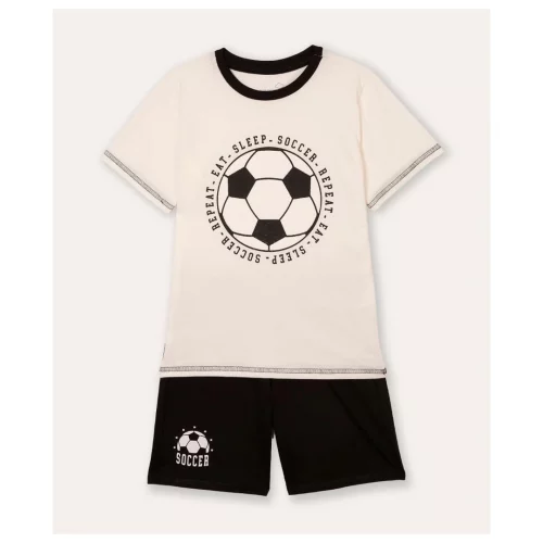pijama curto infantil futebol off white
