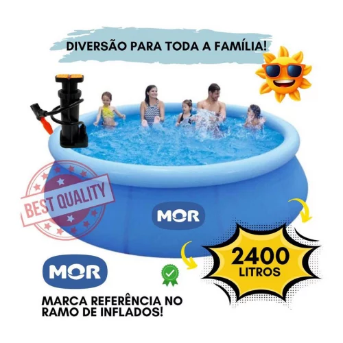 Piscina Inflável 2400 Litros Mor Redonda Borda Inflável Fácil Montagem Promoção