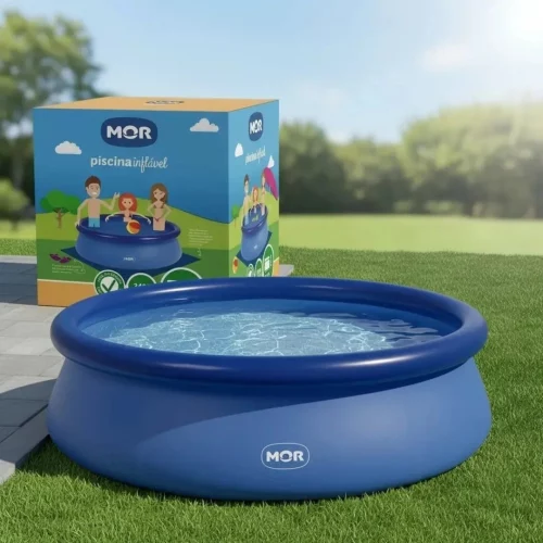 Piscina Inflável Redonda 1400L com Kit Reparo