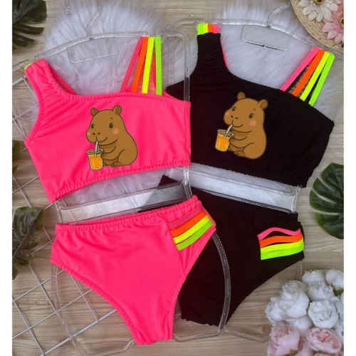 Prepare-se para arrasar na praia com o biquíni mais divertido e confortável que sua menina vai adorar! 🏖️💖