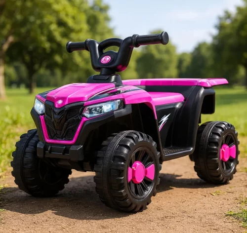 🚨 Quadriciclo Elétrico com Pedal, Som e Farol Led Rosa