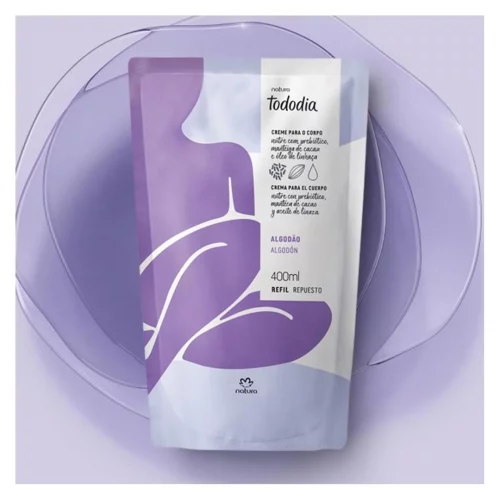 Refil Creme Desodorante Nutritivo para o Corpo Tododia Algodão 400 ml