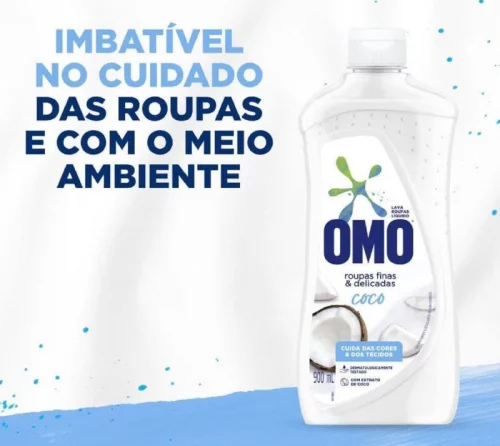 Sabão Líquido Omo Roupas Finas E Delicadas Coco 900ml