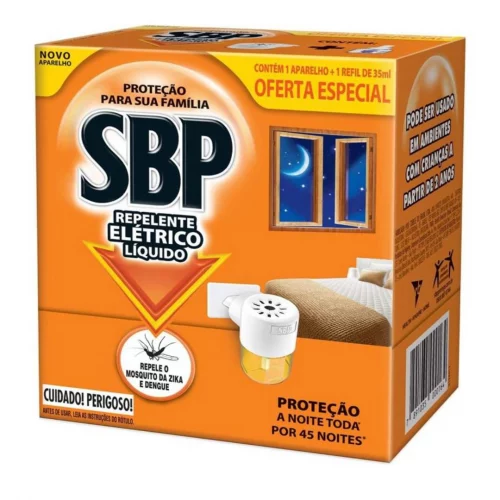 SBP Repelente Elétrico Líquido 45 Noites Novo Aparelho + Refil
