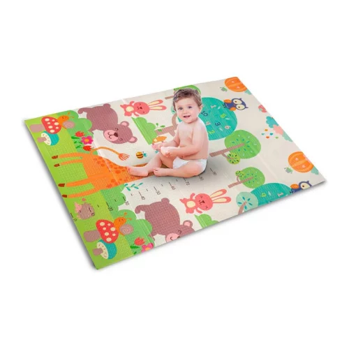 Tapete Infantil Emborrachado Dobrável Dupla Face Urso I Love Baby