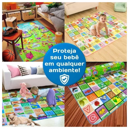 Tapete Infantil Térmico Bebê Atividades 120X90 Tatame Portátil Gigante Para Criança Educativo 120 cm Dobrável Grande Atividade
