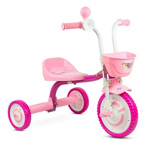 🛍️Velotrol Motoca Triciclo Infantil Com Nf Menina Nathor Rosa