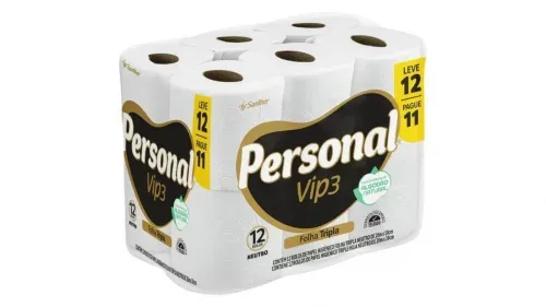 12 un. Personal Papel Higiênico Vip Folha Tripla