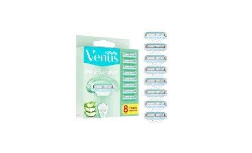 8 Unidades Carga Gillette Vênus Pele Sensível com Aloe Vera
