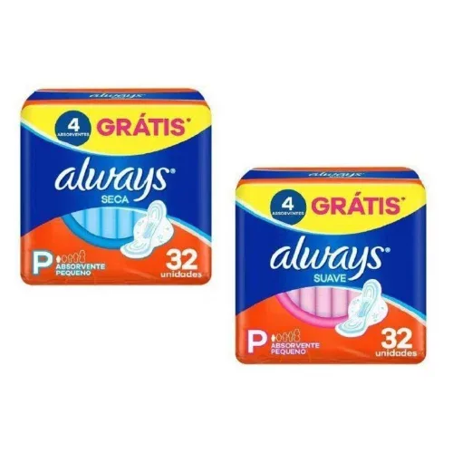 Always Absorvente Super Proteção Suave Com Abas 32 Unidades