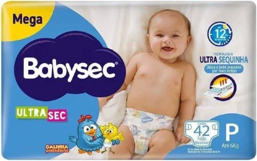 Babysec Ultrasec Galinha Pintadinha - Fraldas, Tamanho P, 42 Unidades