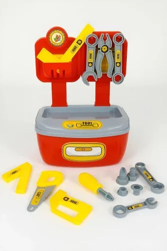 Bancada De Ferramentas Infantil Maleta Portátil Kit Brinquedo Educativo Completo com Acessórios