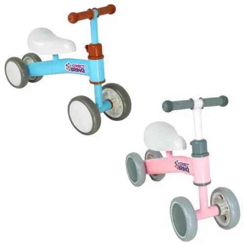 Bicicleta De Equilíbrio Infantil 4 Rodas - Conect Brinq - 2 Opções de cores
