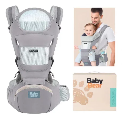 Bolsa Canguru Baby Bear Cinza