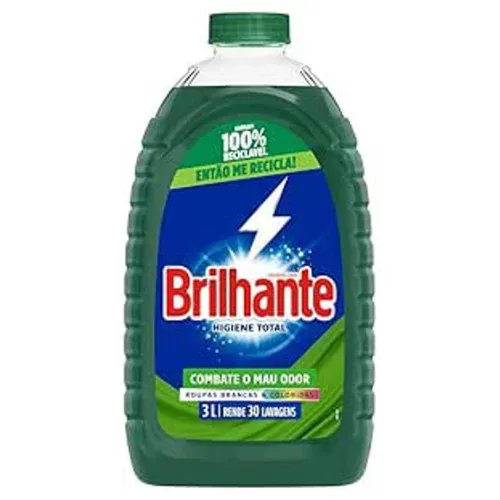 Brilhante Lava Roupas Líquido Higiene Total 3L