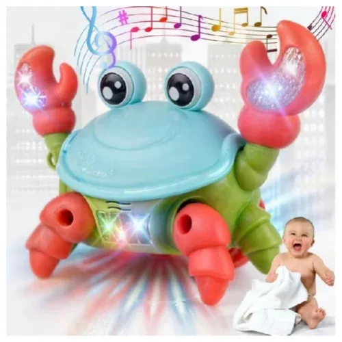 Brinquedo Caranguejo Fujão Musical Som Luz E Movimento Infantil Para Bebês