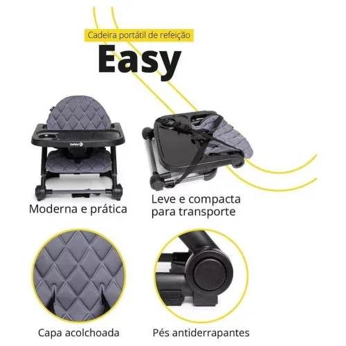 Cadeira Portátil De Refeição Easy Black - Safety 1st