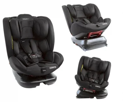 Cadeirinha Evolutty 360 X Cosco Kids 0 a 36kg, com Giro 360º e Isofix Preto