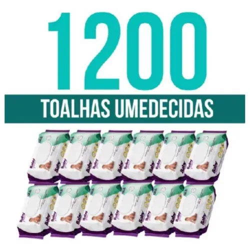Caixa com 12 Lenços Umedecidos Baby Free com 100 Unidades Cada – Tampa Flip-Top