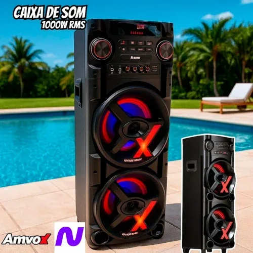 Caixa de Som Amplificada Amvox ACA 1000 NEW X, 1000W, Bluetooth, Bivolt Caixa de Som Amplificada Amvox ACA 1000 NEW X, 1000W, Bluetooth, Bivolt