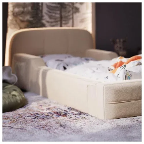 Cama Infantil Montessoriana Aurora Juvenil Com Proteção Lateral De Espuma D26 Conforto e Segurança