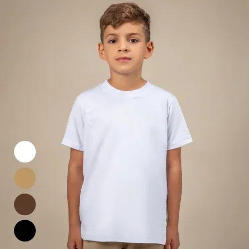 Camiseta Infantil Menina E Menino Básica 100% Algodão
