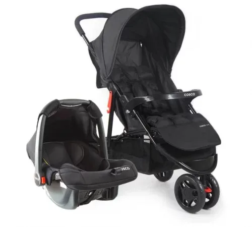 Carrinho de Bebê com Bebê Conforto Cosco Kids Toffy Duo 3 Rodas 0 a 15kg
