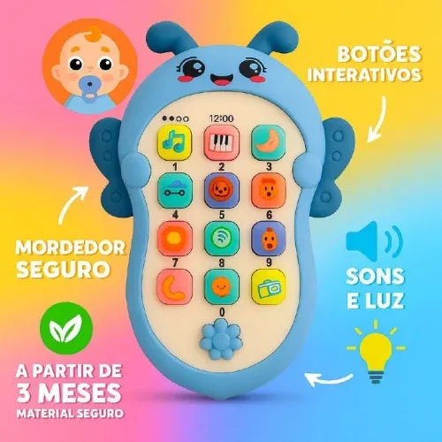 Celular Infantil Musical Interativo Telefone Mordedor P/bebê