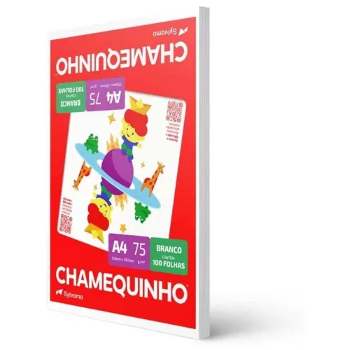 Chamequinho Papel A4, 75 g, 100 Folhas, Branco Sulfite